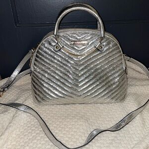 Silver Quilted Women's Handbag
